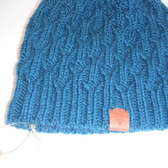 Hand Knitted Hat Toque Size - L-M Acrylic Botany Teal - 006 Hand knit by me - Picture 11 of 11